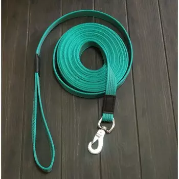 Корда, прорезиненная стропа 25 мм, стальной карабин, зеленый, 8 м