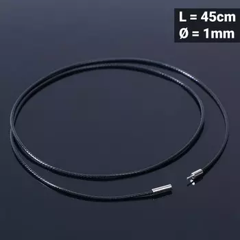 Корейская вощёная нить, 45 см, d=1мм, цвет чёрный