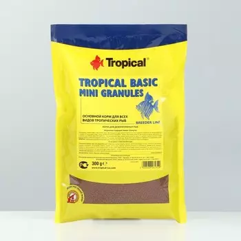 Корм для рыб Tropical Basic Mini Granules, пакет, тонущие гранулы, 300 г