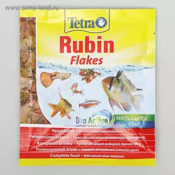 Корм TetraRubin для рыб, хлопья для окраса, пакет 12 г
