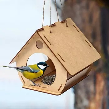 Кормушка - конструктор из ХДФ для птиц «Бочка», своими руками, 181623 см, Greengo