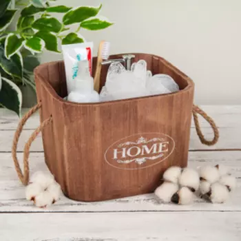 Короб для хранения Доляна Home, 20×20×15 см, цвет тёмно-коричневый