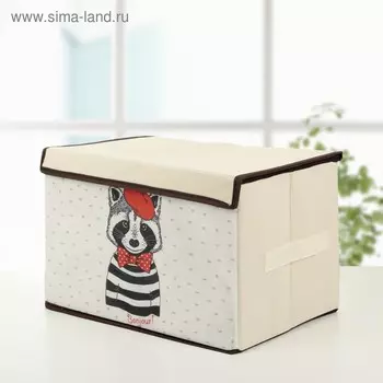 Короб стеллажный для хранения с крышкой «Енот», 382524 см