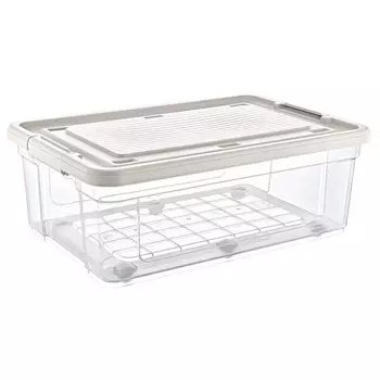 Короб для хранения вещей StorMax Infinity HobbyLifeл, на колёсах, с крышкой и зажимами, 35 л