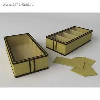 Короб для обуви на 4 ячейки «Классик бежевый», 26х52х12 см