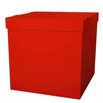Коробка 60х60х60 см, красная, с крышкой, 1шт.