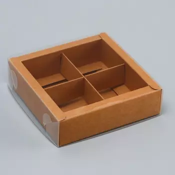 Коробка для 4 конфет, 12.512.53.5 см