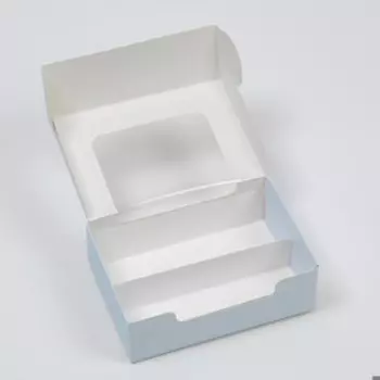 Коробка для эклеров с вкладышами «Фиалки» - (вкладыш - 2 шт) 15 х 10 х 5 см