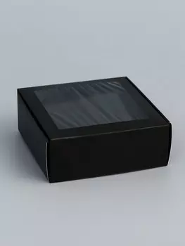 Коробка для бижутерии с PVC окном 883 см, чёрный
