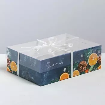 Коробка для капкейка «Новый год - время волшебства», 23 х 16 х 7.5 см