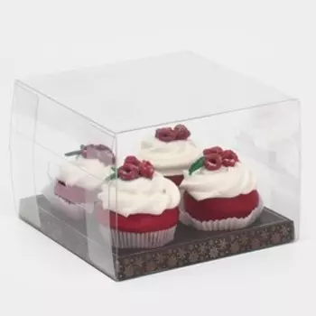 Коробка для капкейка «Зимняя ночь», 16 × 16 × 11.5 см