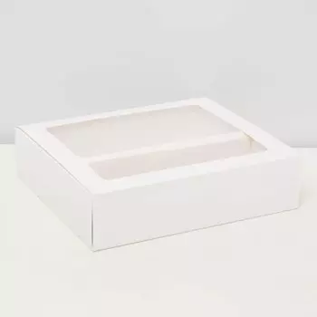 Коробка для кондитерских изделий, 22,1 х 25,5 х 6,5, белая