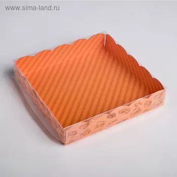 Коробка для кондитерских изделий с PVC-крышкой Bon appetit, 15 × 15 × 3 см
