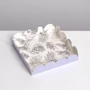 Коробка для печенья, кондитерская упаковка с PVC крышкой, «Грозди», 13 х 13 х 3 см