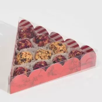 Коробка для кондитерских изделий новогодняя с пластиковой крышкой «Ретро», 18 х 18 х 4 см