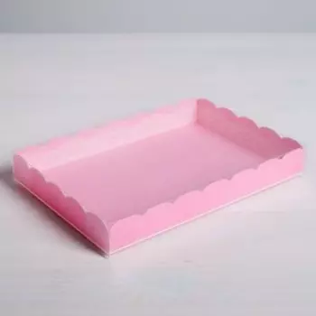 Коробка для кондитерских изделий с PVC-крышкой «Сделано с любовью», 22 15 3 см