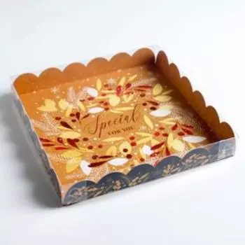Коробка для кондитерских изделий с PVC крышкой Special for you, 21 × 21 × 3 см
