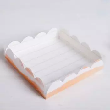 Коробка для кондитерских изделий с PVC-крышкой «Вкусно», 13 × 13 × 3 см