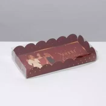 Коробка для кондитерских изделий с PVC крышкой «Woman», 10.5 × 21 × 3 см