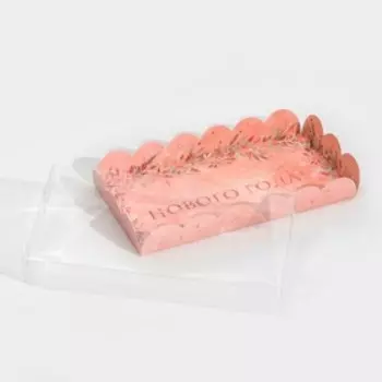 Коробка для кондитерских изделий с PVC крышкой «Зимние цветы», 10.5 21 3 см