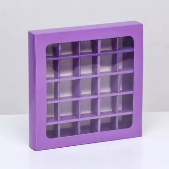 Коробка для конфет 25 шт. с окном, 22223.5 см