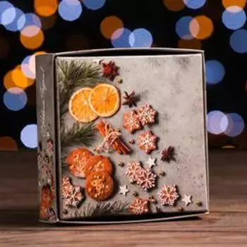Коробка для конфет 4 шт "Пряный", 12,6 х 12,6 х 3,5 см