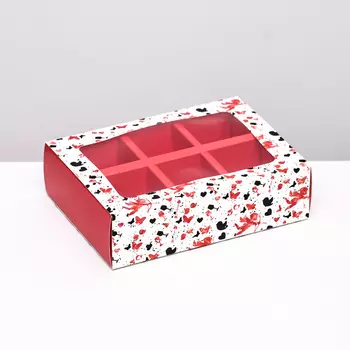 Коробка для конфет 6 шт., белая «Купидон», 13.79.853.86 см