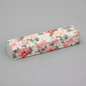 Коробка для конфет, кондитерская упаковка, 5 ячеек, «Цветы», 5 х 21 х 3.3 см