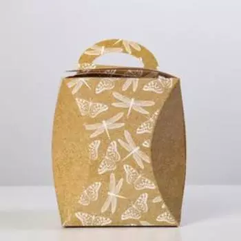 Коробка для кулича "Стрекозы и бабочки" диаметр 12,4 см