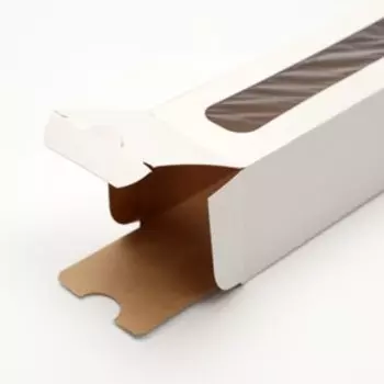 Коробка для макарун, белая, с окном, 18 х 5,5 х 5,5 см