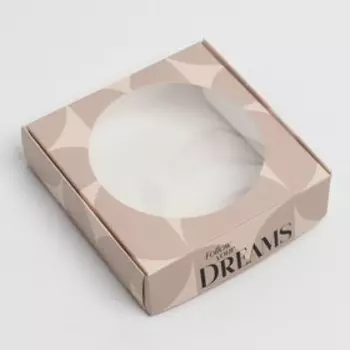 Коробка для макарун с низкими бортами "Мечтай",11× 11× 3 см