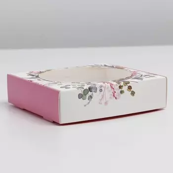 Коробка для макарун с низкими бортами "Нежность", 11 11 3 см