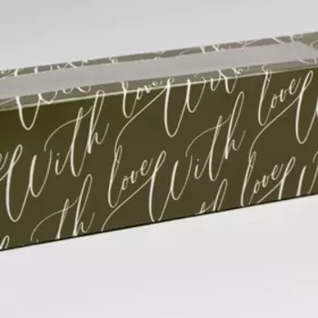 Коробка для макарун With love, 18 х 5.5 х 5.5 см