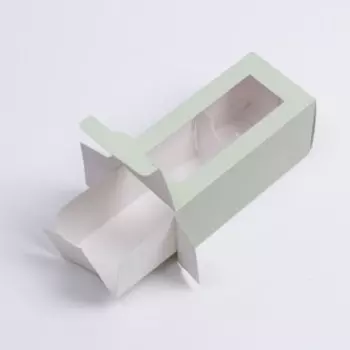 Коробка для макарун «Зелёная», 5.5 × 12 × 5.5 см