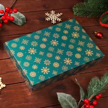 Коробка для печенья, «Новогодняя изумрудная», 22153 см