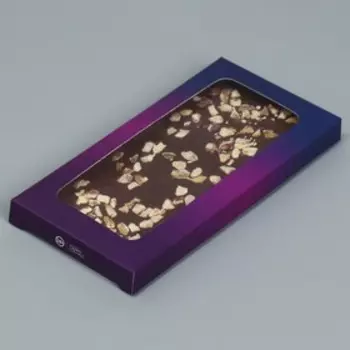 Коробка для шоколада, кондитерская упаковка, «Chocolate», с окном, 17.3 х 8.8 х 1.5 см