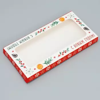 Коробка для шоколада «Чудесного Нового года», с окном, 17 х 8.5 х 1.5 см