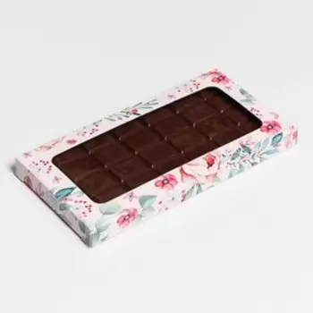 Коробка для шоколада «Цветы», с окном, 17,3 × 8,8 × 1,5 см