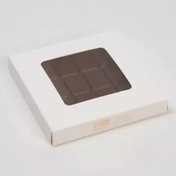 Коробка для шоколада, кондитерская упаковка, «С любовью», с окном, 10.2 х 1.4 х 10.2 см