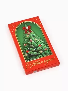 Коробка для шоколада с местом для денег «Классический Новый год», 20 х 2 х 12 см