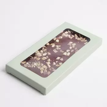 Коробка для шоколада «Зеленая», с окном, 17,3 8,8 1,5 см