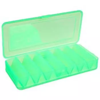 Коробка для воблеров и балансиров ВБ-1, цвет зелёный, 2-сторонняя, 7+7 отделений, 190 85 35 мм