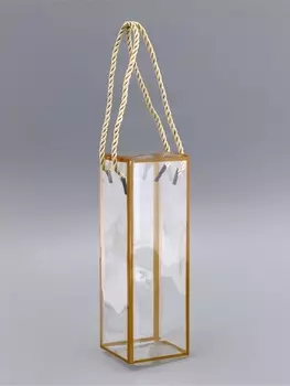 Коробка из PET с ручками, золотая, 7721 см