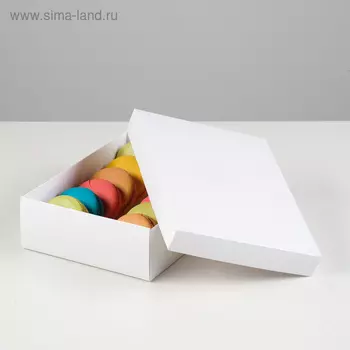 Коробка картонная без окна, белый, 21 х 15 х 5 см