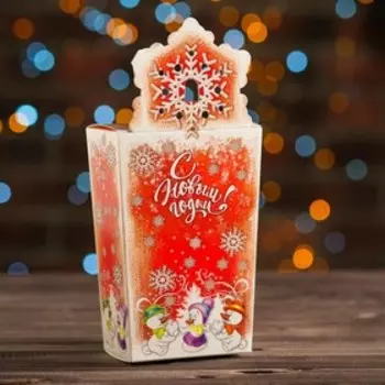 Коробка картонная "Веселые снеговики", 8 х 5 х 14 см