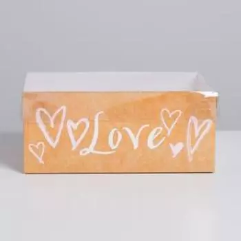 Коробка на 6 капкейков "Love" 16 х 23 х 10 см.