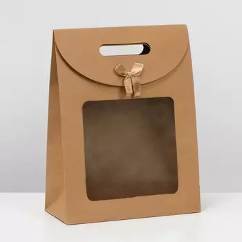 Коробка - пакет, крафтовая, с окном, 322311 см