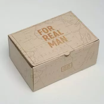 Коробкапенал, упаковка подарочная, «For real man», 22 х 15 х 10 см