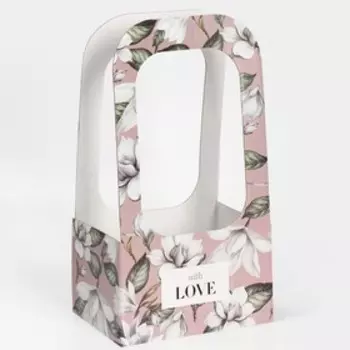 Коробка-переноска для цветов «С любовью», 17 12 32 см