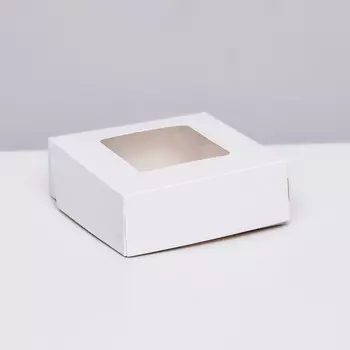 Коробка пищевая, с окном, белый, 11.511.54 см